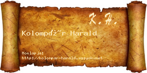 Kolompár Harald névjegykártya